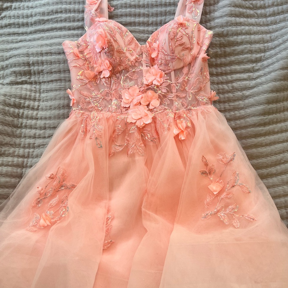 Elegant Pink Floral Kids Dress